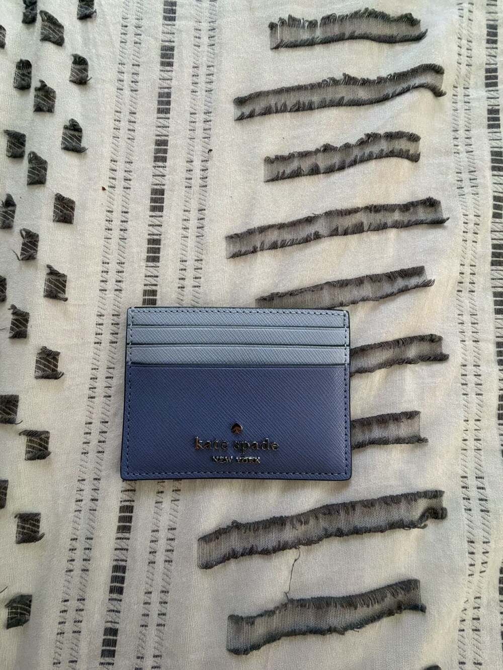 Kate Spade New York Saffiano Leather Two-Tone Card Holder Blue
